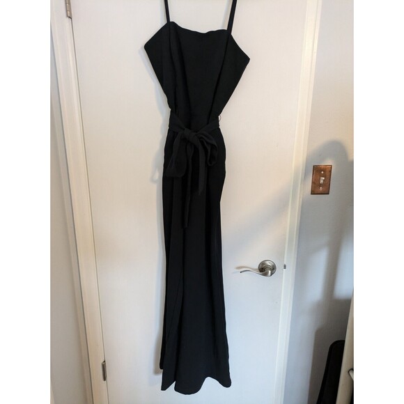 Vineyard Vines Women Size 8 Solid Black Spaghetti Strap Sleeveless Jumpsuit - Picture 7 of 7